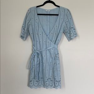 Light blue wrap dress